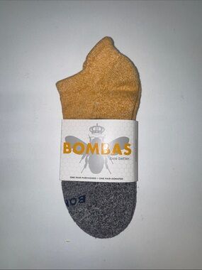 Bombas Two-Tone low-cut socks in Mustard and Gray